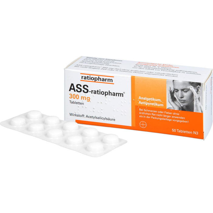 ASS-ratiopharm 300 mg Tabletten, 50 pcs. Tablets