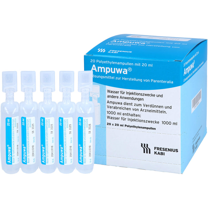 Ampuwa , Lösungsmittel zur Herstellung von Parenteralia Polyethylenampullen, 20 ml, 400 ml Lösung