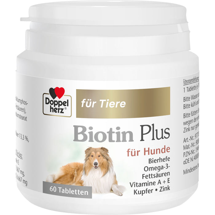 Doppelherz für Tiere Biotin Plus Tabletten für Hunde, 60 St. Tabletten