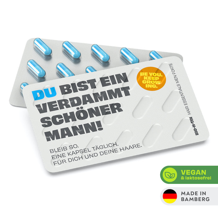 BIO-H-TIN Hair Essentials Men forte: Abgestimmte Nährstoffkombination für Männerhaare, 30 St. Kapseln