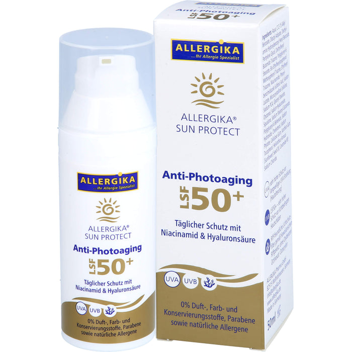 ALLERGIKA Sun Protect Anti-Photoaging LSF 50+ sehr hoher Schutz vor vorzeitiger Hautalterung bei sensibler, trockener Haut, 50 ml Creme