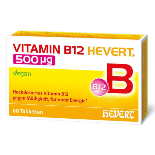 Vitamin B12 Hevert 500 µg – verringert Müdigkeit und unterstützt den Energiestoffwechsel, 60 St. Tabletten