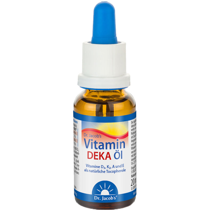 Dr. Jacob's Vitamin DEKA Öl D3 + K2 + A + E Tropfen, 20 ml Lösung