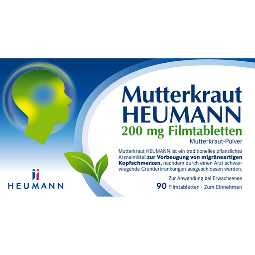 Heumann Mutterkraut 200 mg Filmtabletten bei migräneartigen Kopfschmerzen, 90 St. Tabletten