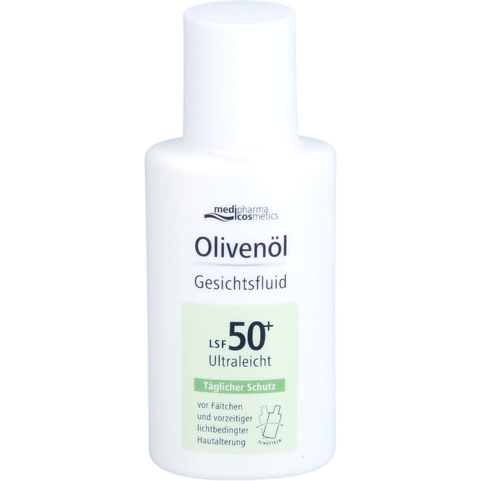 Medipharma Cosmetics Olivenöl Gesichtsfluid LSF 50+ ultraleicht täglicher Schutz vor Fältchen, 50 ml Lösung