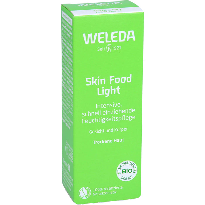 WELEDA Skin Food Light intensive, schnell einziehende Feuchtigkeitspflege für Gesicht und Körper, 30 ml Creme