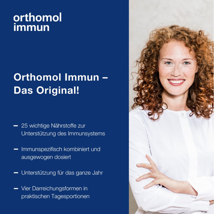 Orthomol Immun - Mikronährstoffe zur Unterstützung des Immunsystems - mit Vitamin C, Vitamin D und Zink - Menthol-Himbeere, 7 St. Tagesportionen