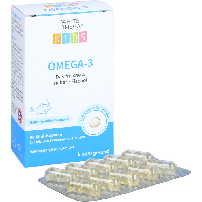 WHITE OMEGA Kids Reine Omega-3-Fischöl-Kapseln, 90 St. Kapseln
