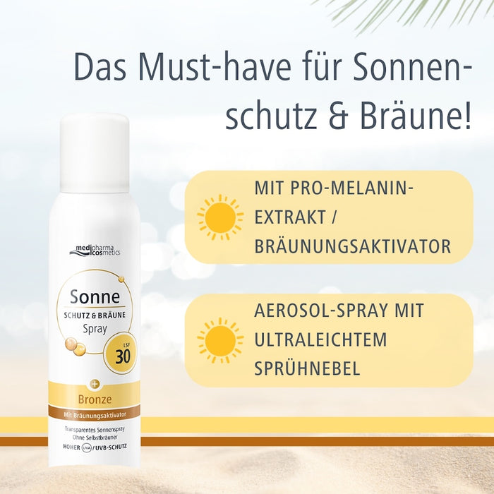Medipharma Cosmetics Sonne Schutz & Bräune Spray LSF 30, 150 ml Lösung