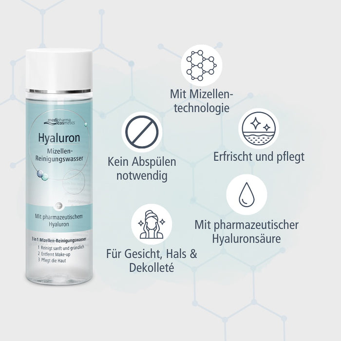 Medipharma Cosmetics Hyaluron Mizellen-Reinigungswasser, 200 ml Lösung