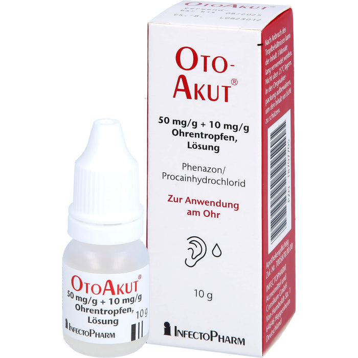 OtoAkut 50 mg/g Phenazon + 10 mg/g Procain hydrochlorid Ohrentropfen, 10 g Lösung