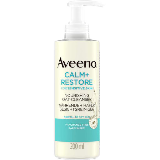 Aveeno Calm + Restore nährender Hafer Gesichtsreiniger für empfindliche Haut, 200 ml Gel