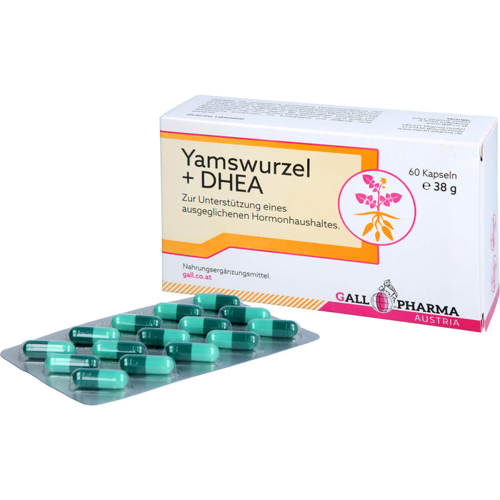 GALL PHARMA Yamswurzel + DHEA Kapseln zur Unterstützung eines ausgewogenen Hormonhaushalts, 60 St. Kapseln