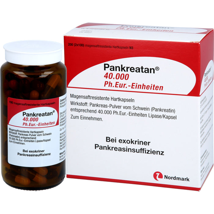 Nordmark Pankreatan 40.000 Kapseln bei exokriner Pankreasinsuffizienz, 200 St. Kapseln