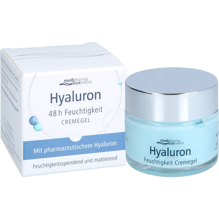 Medipharma Cosmetics Hyaluron 48h Feuchtigkeit Cremegel feuchtigkeitsspendend und mattierend, 50 ml Gel