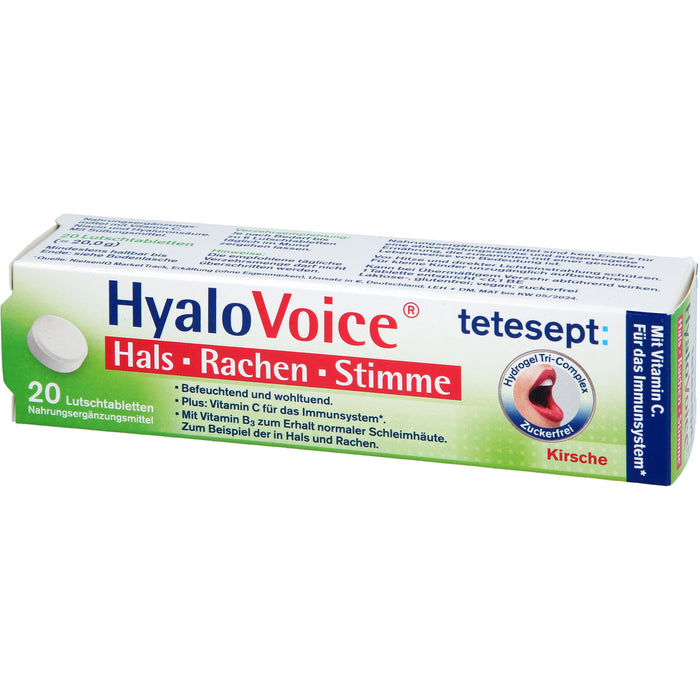 Tetesept HyaloVoice Lutschtabletten für Hals, Rachen und Stimme, 20 St. Tabletten