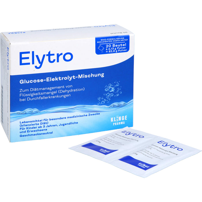 Elytro Glucose-Elektrolyt-Mischung bei Durchfallerkrankungen geschmacksneutral, 20 St. Beutel