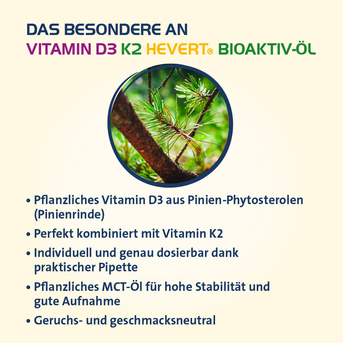 Vitamin D3 K2 Hevert Bioaktiv Öl, 20 ml Öl