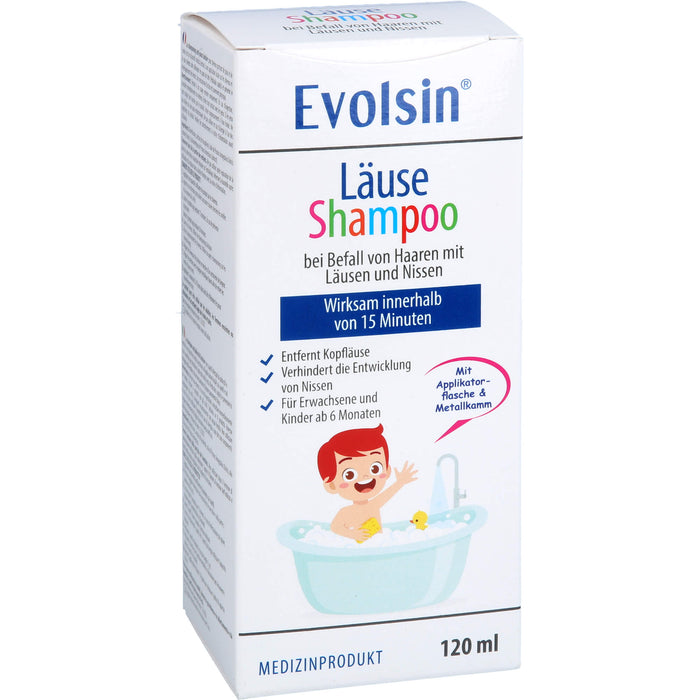 Evolsin Läuseshampoo mit Läusekamm, 120 ml Shampoo