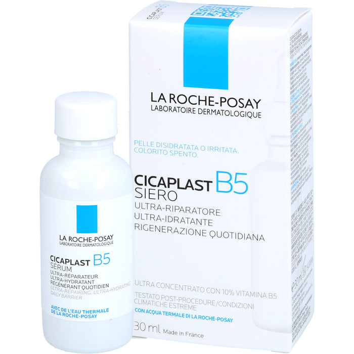 La Roche-Posay Cicaplast B5 Serum reparierendes und feuchtigkeitsspendendes Gesichtsserum mit 10 % Dexpanthenol, 30 ml Lösung