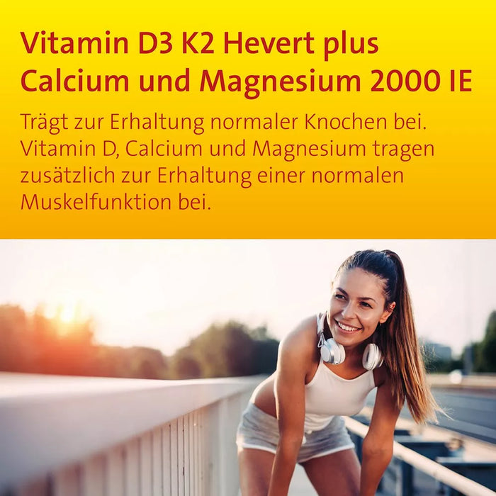 Vitamin D3 K2 Hevert plus Calcium und Magnesium 2000 IE, 120 St. Kapseln