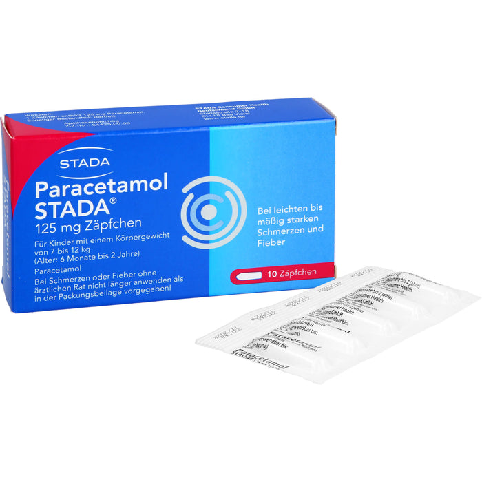 Paracetamol STADA 125 mg Zäpfchen, 10 St. Zäpfchen