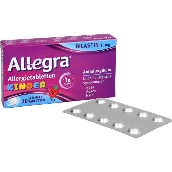 Allegra Allergietabletten für Kinder zergehen auf der Zunge mit leckerem Erdbeergeschmack, 20 St. Tabletten