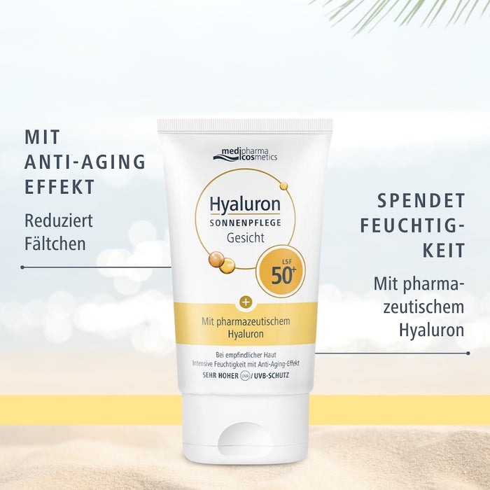 Medipharma Cosmetics Hyaluron Sonnenpflege Gesicht LSF 50+, 50 ml Creme