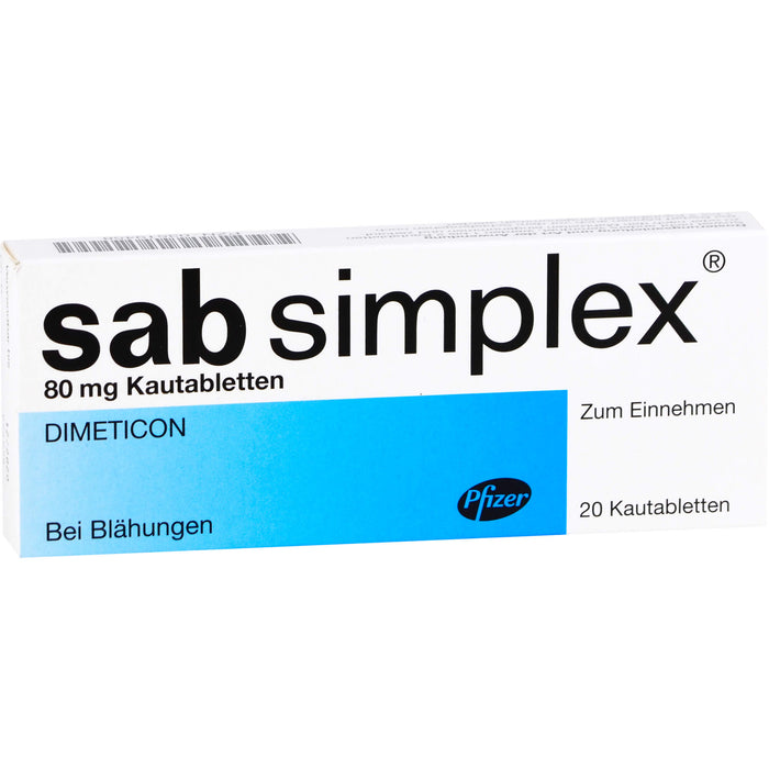 sab simplex Kautabletten bei Blähungen, 20 St. Tabletten