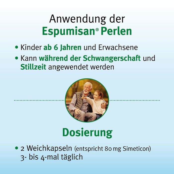 Espumisan Perlen Weichkapseln bei Blähungen und Völlegefühl, 100 St. Kapseln
