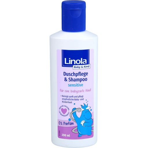 Linola Baby & Kind Duschpflege & Shampoo sensitive für eine babyzarte Haut, 200 ml Gel