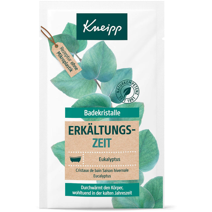 Kneipp Badekristalle Erkältungszeit Eukalyptus durchwärmt den Körper, wohltuend in der kalten Jahreszeit, 60 g Pulver