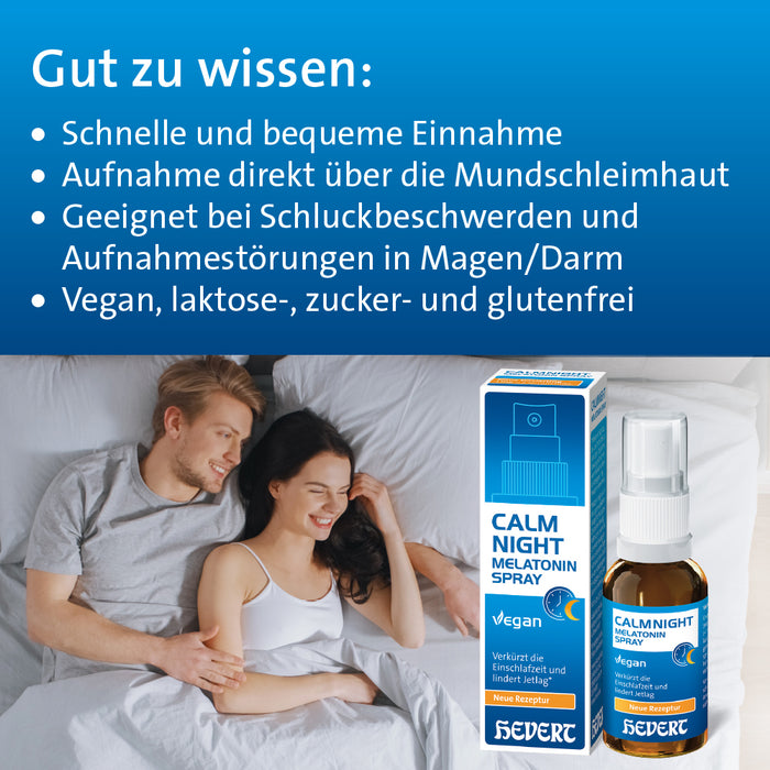 CalmNight Melatonin Spray verkürzt die Einschlafzeit und lindert Jetlag, 30 ml Lösung
