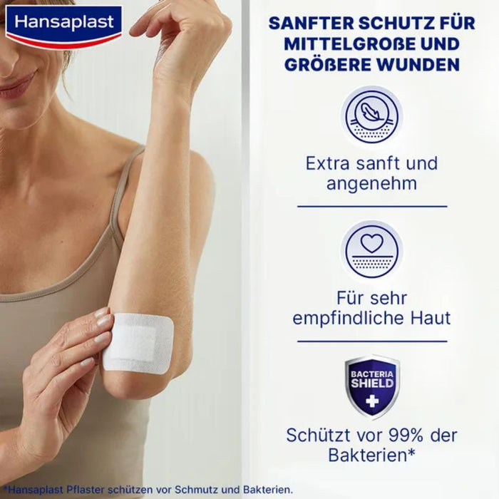 Hansaplast Wundverband Ultra Sensitive 5 x 7,2 cm XL für sehr empfindliche Haut, 5 St. Pflaster