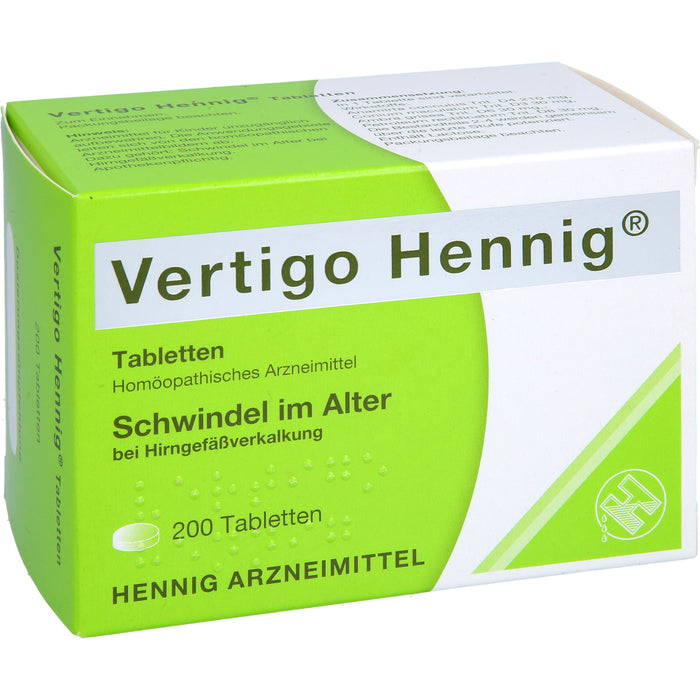 Vertigo Hennig Tabletten bei Schwindel im Alter, 200 St. Tabletten