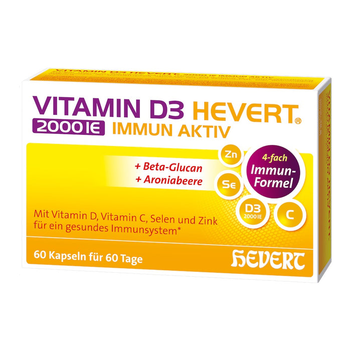 Vitamin D3 Hevert 2000 IE Immun Aktiv, 60 St. Kapseln