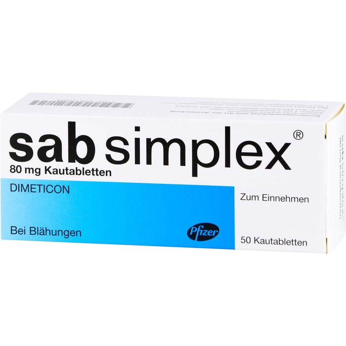 sab simplex Kautabletten bei Blähungen, 50 St. Tabletten