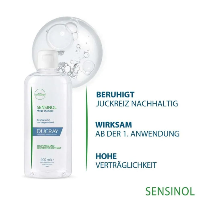 DUCRAY SENSINOL Pflegeshampoo bei Juckreiz und gestresster Kopfhaut, 400 ml Shampoo