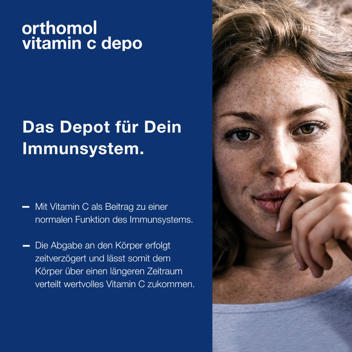 Orthomol Vitamin C depo - Nahrungsergänzungsmittel mit Vitamin C als Beitrag zu einer normalen Funktion des Immunsystems, 100 St. Tagesportionen