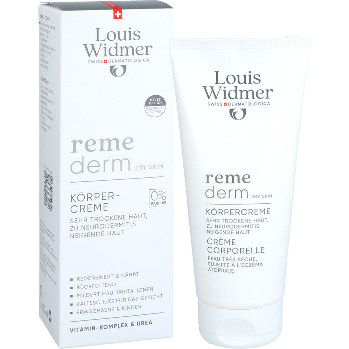Louis Widmer Remederm Körpercreme unparfümiert für sehr trockene Haut, 200 ml Creme