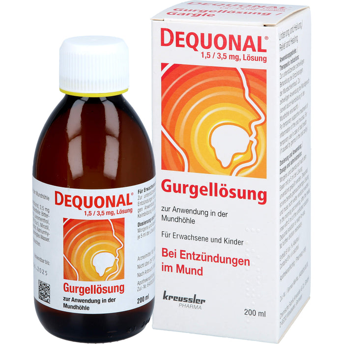 DEQUONAL Gurgellösung bei Entzündungen im Mund, 200 ml Lösung
