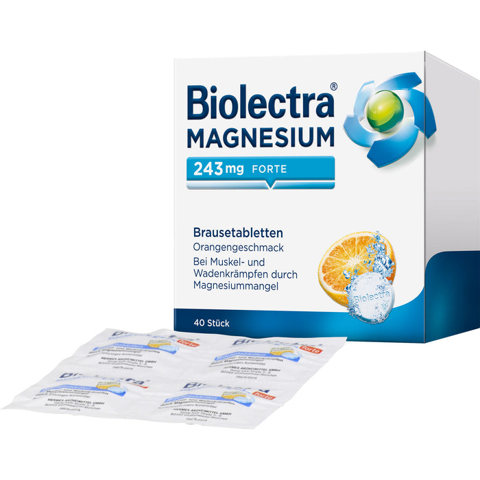 Biolectra Magnesium 243 mg forte Orange Brausetabletten, 40 St. Tabletten