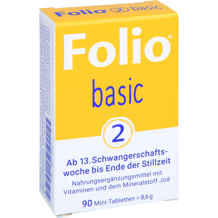 Folio 2 Basic ab 13.Schwangerschaftswoche bis Ende der Stillzeit, 90 St. Tabletten