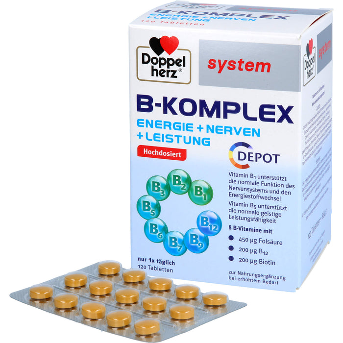 Doppelherz system B-Komplex Tabletten Energie + Nerven + Leistung, 120 St. Tabletten