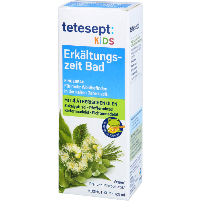 Tetesept Kinderbad Erkältungszeit Bad mit 5 ätherischen Ölen, 125 ml Lösung