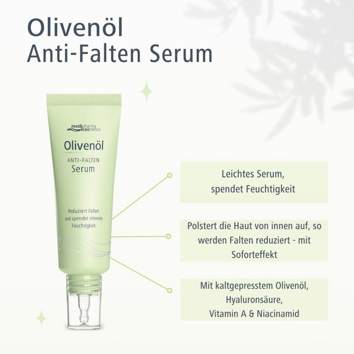 Medipharma Cosmetics Olivenöl Anti-Falten Serum reduziert Falten und spendet intensiv Feuchtigkeit, 30 ml Lösung