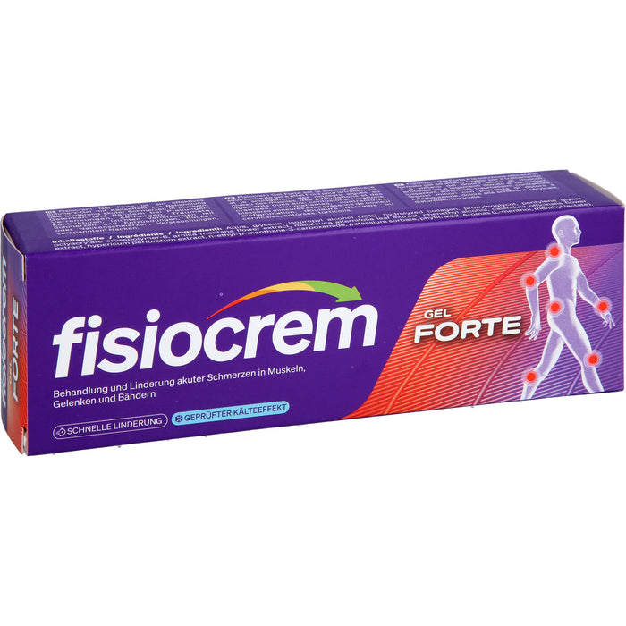 Fisiocrem Gel Forte zur Behandlung akuter Beschwerden in Muskeln, Gelenken und Bändern, 50 ml Gel