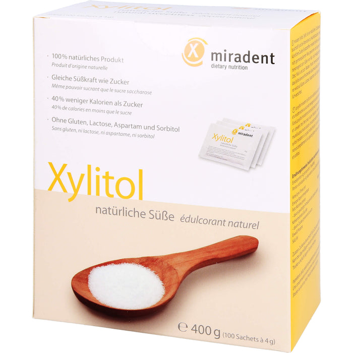 miradent Xylitol natürlicher Zuckaustauschstoff Sachets, 400 g Pulver