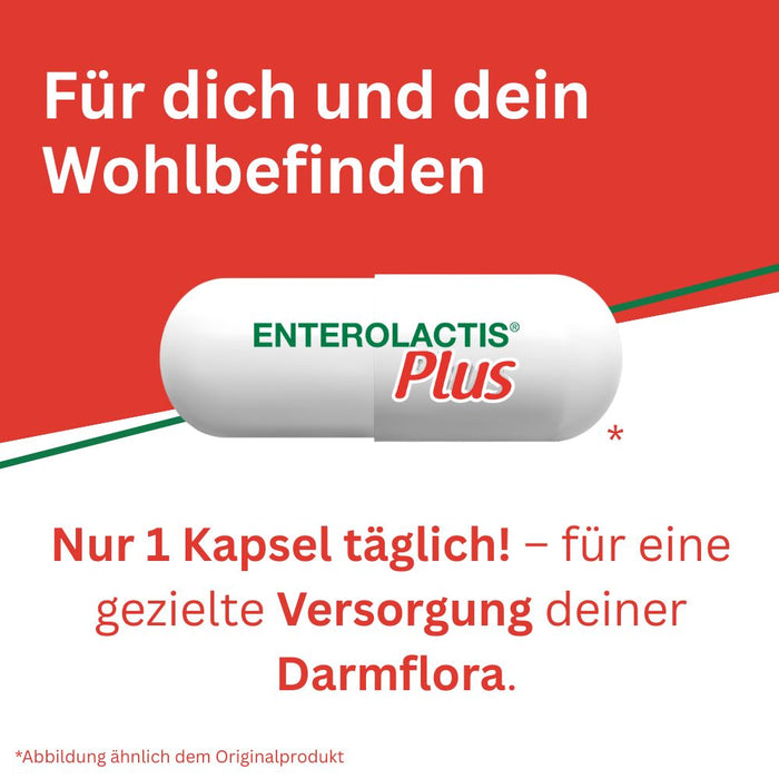 Enterolactis Plus - natürliche Versorgung der Darmflora und des Darmmikrobioms mit L. Casei DG - 24 Mrd. lebende Zellen pro Kapsel - laktosefrei & glutenfrei, 30 St. Kapseln