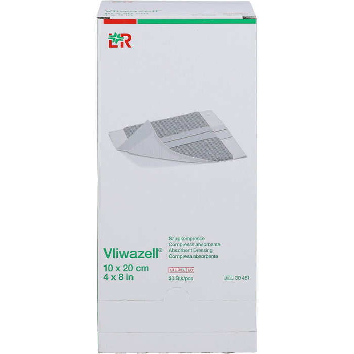 Vliwazell Saugkompressen steril 10 x 20 cm, 30 St. Kompressen